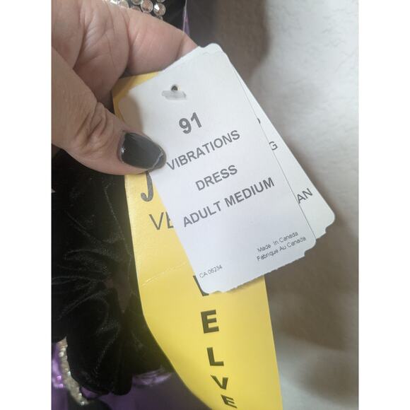 Jerry's Vibrations Figure Skating Dress Purple Black Crystals Women Adult Medium - Picture 6 of 8